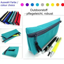 Stiftemäppchen Federmäppchen Kosmetik Pinsel, viele Farben petrol rot royalblau wasserabweisend BuntMixxDESIGN