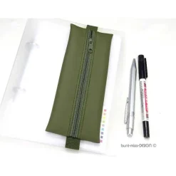 Stiftemäppchen mit Gummiband, grün khakigrün Dschungel, A5 Notizbuch Kalender A4 Ordner, handmade by BuntMixxDESIGN