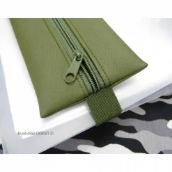 Stiftemäppchen mit Gummiband, grün khakigrün Dschungel, A5 Notizbuch Kalender A4 Ordner, handmade by BuntMixxDESIGN