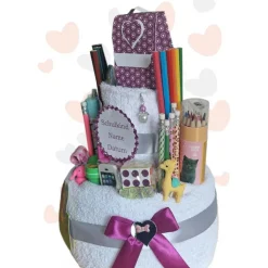 Stiftetorte Geschenk zur Einschulung für Mädchen Handtuchtorte Schultüte Schuleinführung erster Schultag