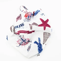 Stoffbeutel maritim – Geschenkverpackung wiederverwendbar, Unikat, 32x31 cm