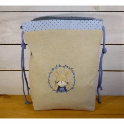 Stoffbeutel, Projekttasche, Geschenkebeutel, Ostertasche, bestickt