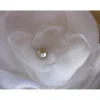 Stoffblume Weiß Satin Braut Brosche und Klammer "Blanche Neige" Hochzeit Brautmode Brautschmuck