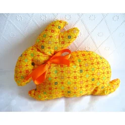 Stoffhase HOPPEL Osterhase mit Satinschleife genäht von Hobbyhaus