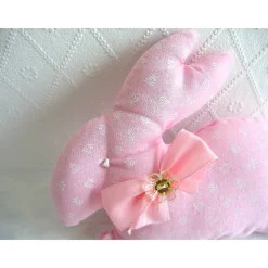 Stoffhase ROSI Osterhase in rosa mit Blümchen genäht von Hobbyhaus