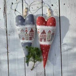 Stoffherz Weihnachtshäuser