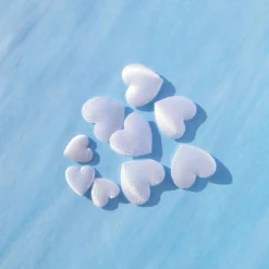 Stoffherzen weiß in 2 Größen Streuherzen