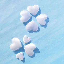 Stoffherzen weiß in 2 Größen Streuherzen