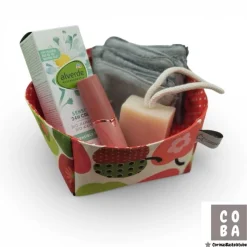 Stoffkörbchen Apfel Retro Design – Osternest aus Baumwolle, verstärkt, Deko & Aufbewahrung