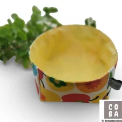 Stoffkörbchen Apfel Retro Design – Osternest aus Baumwolle, verstärkt, Deko & Aufbewahrung