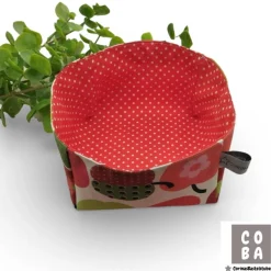 Stoffkörbchen Apfel Retro Design – Osternest aus Baumwolle, verstärkt, Deko & Aufbewahrung