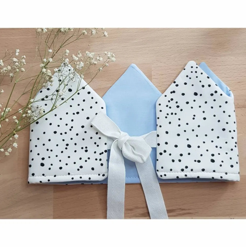 Stoffkrone  Geburtstagskrone  Kinderkrone Blau Schwarz Punkte Konfetti