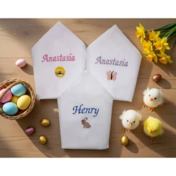 Stoffservietten Geburtstag Taufe mit Namen und Tiermotiv