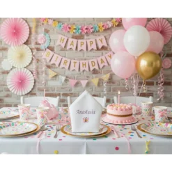 Stoffservietten Geburtstag Taufe mit Namen und Tiermotiv