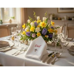 Stoffservietten Geburtstag Taufe mit Namen und Tiermotiv