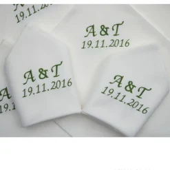 Stoffservietten Initialen und Datum