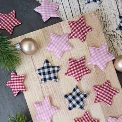 Stoffsterne zum dekorieren ~ Sterne Weihnachten ~ karierte Weihnachtssterne ~ Baumschmuck ~ Streudeko