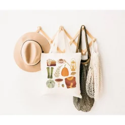 Stofftasche Herbst Jutebeutel Autumn Essentials - Bibliothektasche - Geschenk Herbst - Geschenkidee Herbstmuster - Jutet