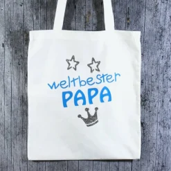 Stofftasche **PAPA3** von ZWEIFARBIG Einkaufsbeutel Baumwolltasche Stoffbeutel Geburtstag Geschenk Vatertag