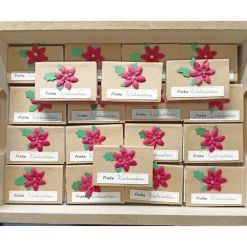 Streichholzschachtel klein, bebastelte, Frohe Weihnachten"