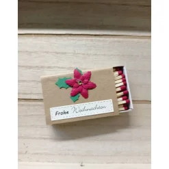 Streichholzschachtel klein, bebastelte, Frohe Weihnachten