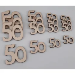 Streudeko 50 Geburtstag Tischstreu Deko Holz Jubiläum Basteln dekorieren Geburtstagszahl Streudeko Konfetti DIY