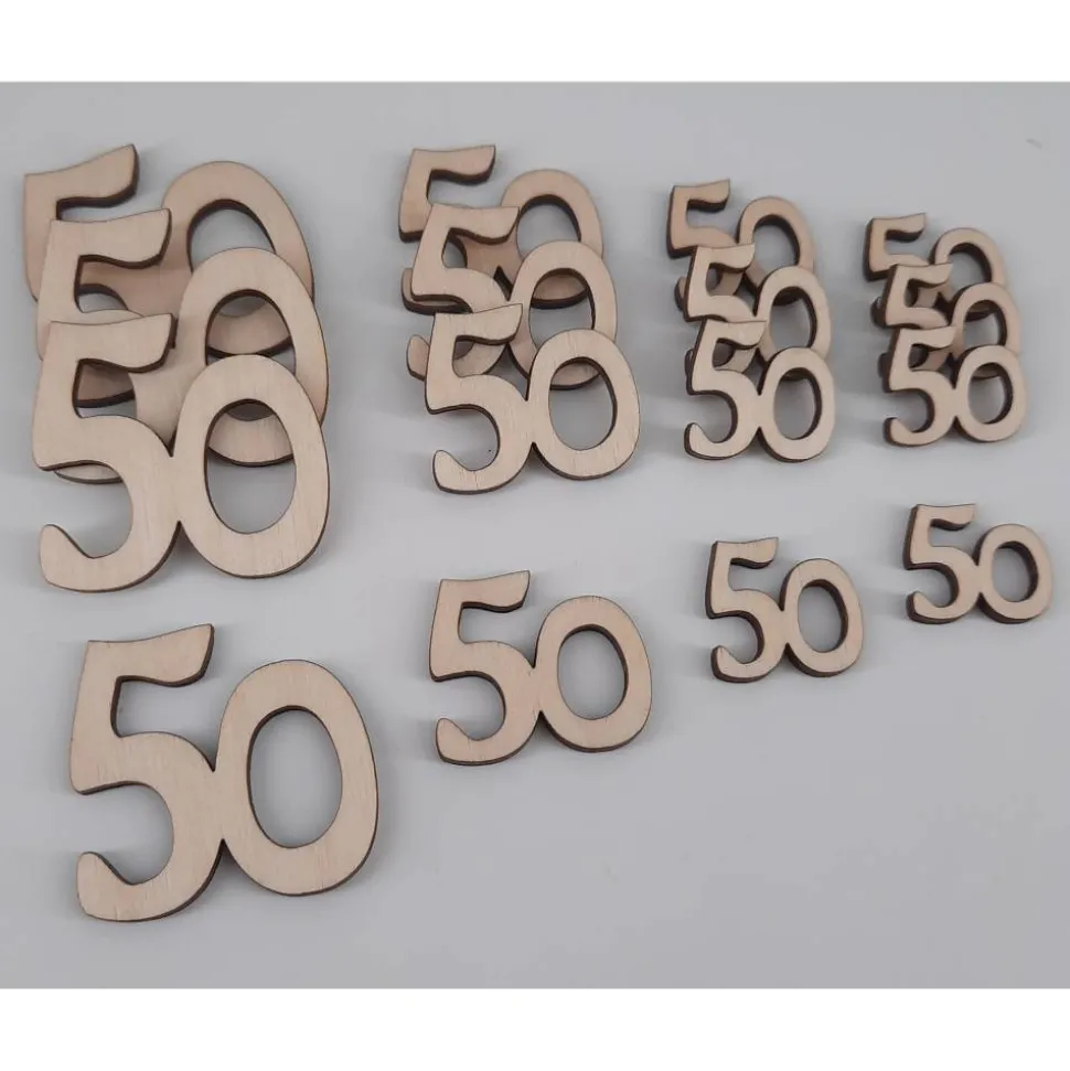 Streudeko 50 Geburtstag Tischstreu Deko Holz Jubiläum Basteln dekorieren Geburtstagszahl Streudeko Konfetti DIY