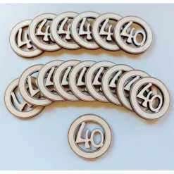 Streudeko 40 Geburtstag Tischstreu Deko Holz Jubiläum zum basteln dekorieren Konfetti Geburtstagszahl DIY