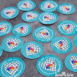 Streuteile Deko Kommunion – Motto „Wer teilt - gewinnt“ – 20 handgemachte Streuteile zur Tischdeko