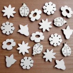 Streuteile Frühlingsblumenwiese aus Holz