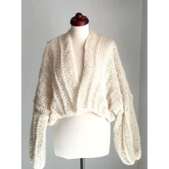 Strickjacke, Brautjacke, Cardigan, Creme, Oversize, Grobstrickjacke ,Onesize, Home,Damen, Sweater, Handarbeit, Bolero, S