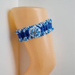 Strumpfband, Bayrisches Strumpfband, Strumpfband blau-weiß, Strumpfband bayerische Farben, Bauernhochzeit, bayerische Hochzeit, blau-weiß