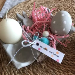 Stylisches Eiertablett aus Beton, Eierpappe für 6 Eier zur Dekoration, grau oder weiß, 9,5 x 14 cm