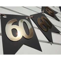 Super edle Girlande zum 60. Geburtstag Jubiläum Hochzeitstag Gold und Schwarz handgefertigt