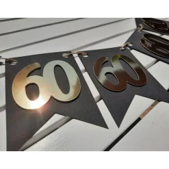 Super edle Girlande zum 60. Geburtstag Jubiläum Hochzeitstag Gold und Schwarz handgefertigt