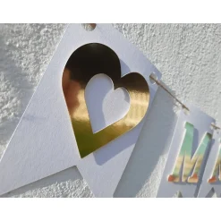 Super edle Girlande zur Hochzeit Mr & Mr in Gold und Weiß auf Wunsch personalisiert mit Wunschnamen Namensgirlande zur H