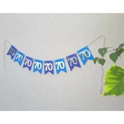 Super elegante Girlande zum 70. Geburtstag Jubiläum Silber und Blau handgefertigt Zahlengirlande Happy Birthday Dekorati