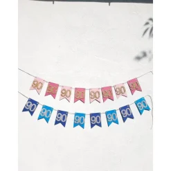 Super elegante Girlande zum 90. Geburtstag in Pink, Rosa und Gold