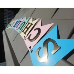 Super schöne Girlande zum Schulanfang auf Wunsch personalisiert mit Wunschnamen Schulkind Girlande in Pastellfarben