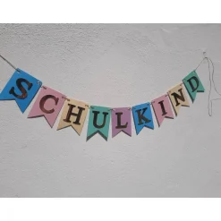 Super schöne Girlande zum Schulanfang auf Wunsch personalisiert mit Wunschnamen Schulkind Girlande in Pastellfarben