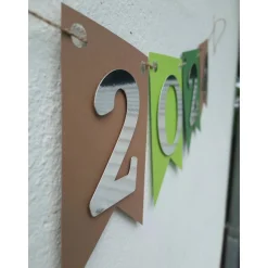 Super schöne Girlande zum Abitur, ABI 2026 in Grün und Beige mit silberner Schrift #Abi #Abitur #Abschluss