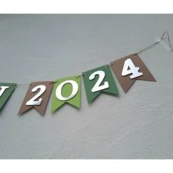 Super schöne Girlande zum Abitur, ABI 2026 in Grün und Beige mit silberner Schrift #Abi #Abitur #Abschluss