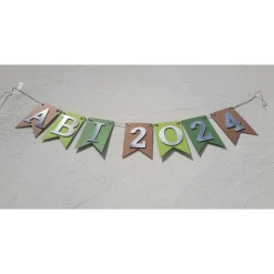 Super schöne Girlande zum Abitur, ABI 2026 in Grün und Beige mit silberner Schrift #Abi #Abitur #Abschluss