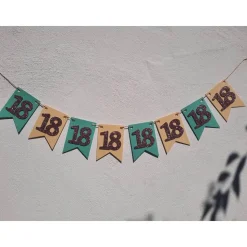 Supercoole Girlande zum 18. Geburtstag in Pastellfarben Mintgrün, Hellgelb und Rosa Glitzer Handgefertigt