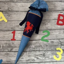 supercoole Schultüte Zuckertüte Blau Drache