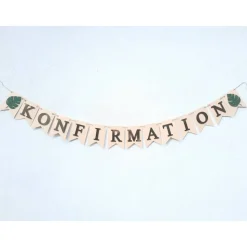 Superschöne Girlande zur Konfirmation.  In Beige und Gold in angesagtem Boho Style