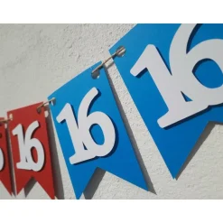 Sweet Sixteen! Endlich 16! Super schöne Girlande zum 16. Geburtstag.