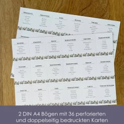 Tabu als Weihnachtsedition | Karten mit 72 Begriffen auf 2 DIN A4 Bögen