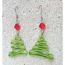 Tannenbaum Ohrringe mit funkelnden Kristallen