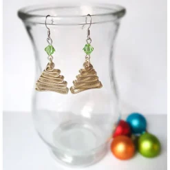 Tannenbaum Ohrringe mit funkelnden Kristallen